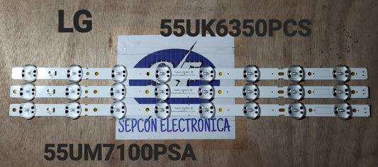 Tira LED para televisión LG 55" 55UK6350, 55UK7100