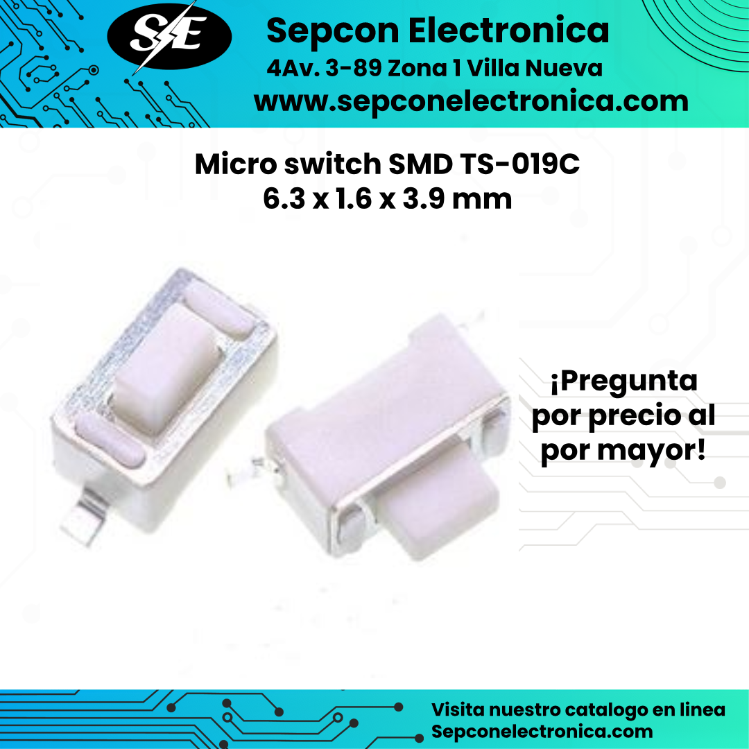 MicroSwitch  SMD TS-019C 0x3 x 1.6 x 3.9 mm