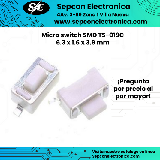 MicroSwitch  SMD TS-019C 0x3 x 1.6 x 3.9 mm