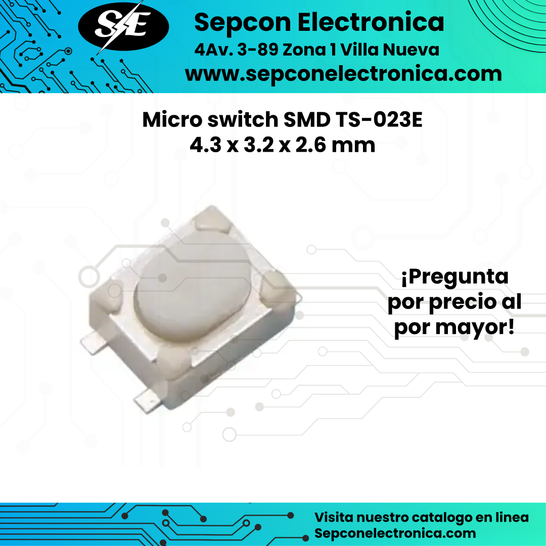 Microswitch SMD TS-023F 4.3 x 3.2 x 3mm alto