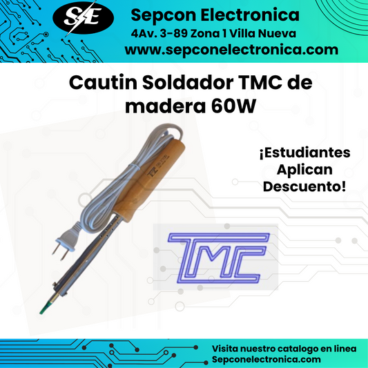 Cuatín soldador TMC 60W de madera con tornillo
