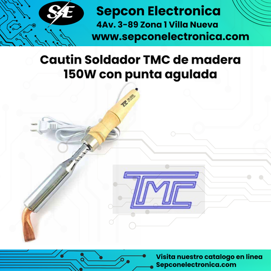 Cuatín soldador TMC 150w Madera industrial  con punta angular