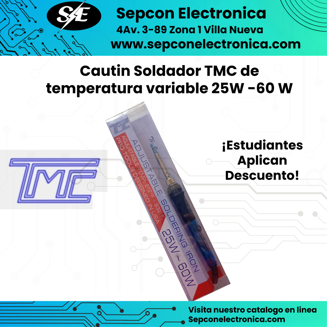 Cuatín soldador TMC Profesional de temperatura variable 25w - 60w