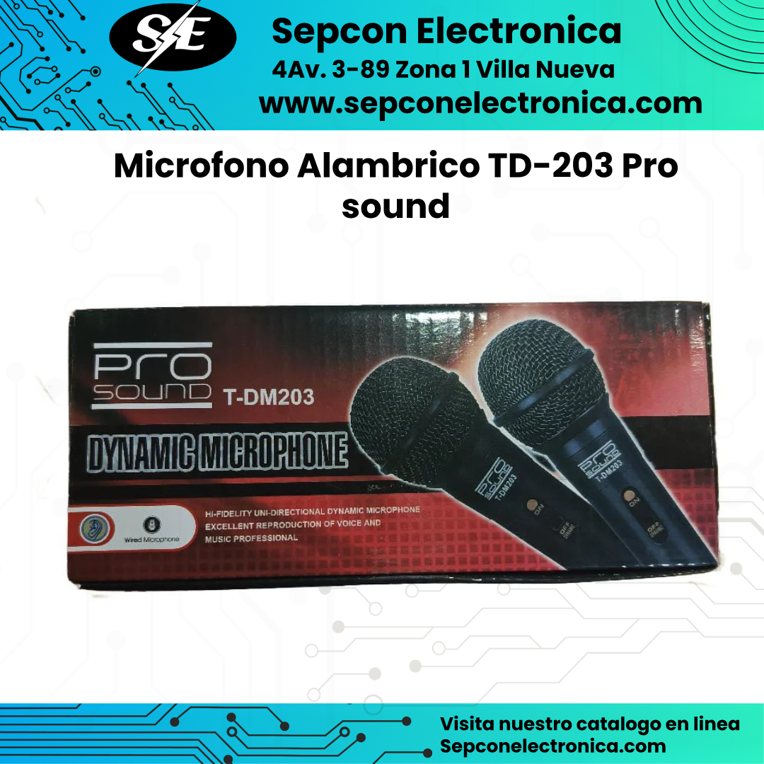 Microfono Alambrico TD-203 Pro sound