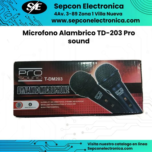 Microfono Alambrico TD-203 Pro sound
