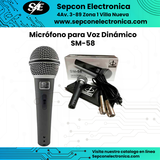 Micrófono para Voz Dinámico Cardioide con Cable XLR Stimme