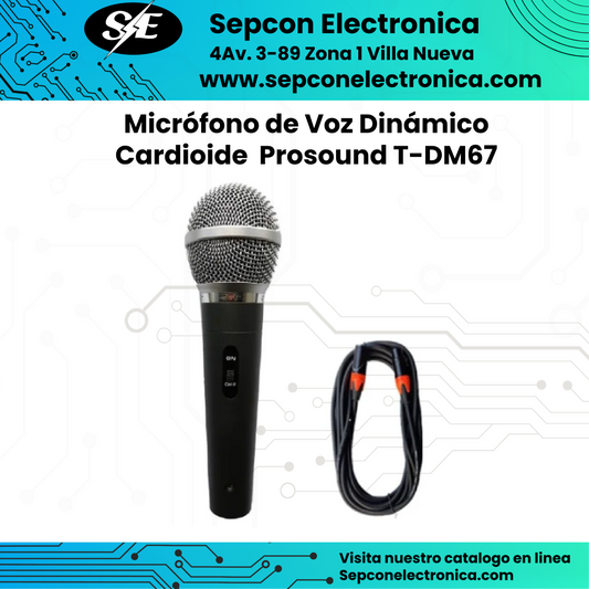 Micrófono de Voz Dinámico Cardioide  Prosound T-DM67