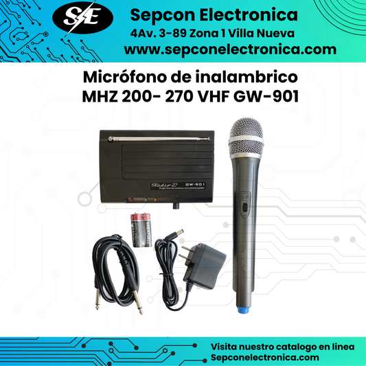 Micrófono de inalambrico  MHZ 200- 270 VHF GW-901