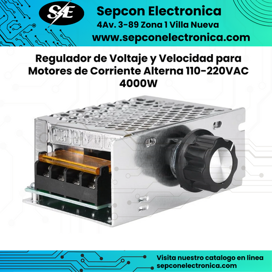 Regulador de Voltaje y Velocidad para Motores de Corriente Alterna 110-220VAC 4000W