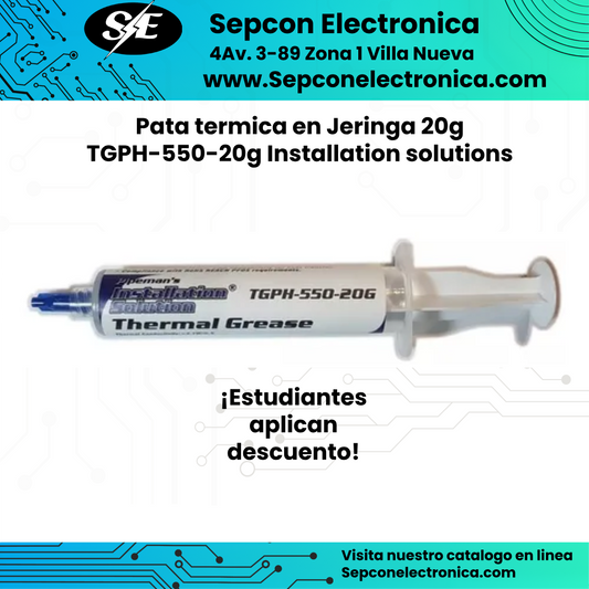 Pata termica en Jeringa 20g TGPH-550-20g Installation solution