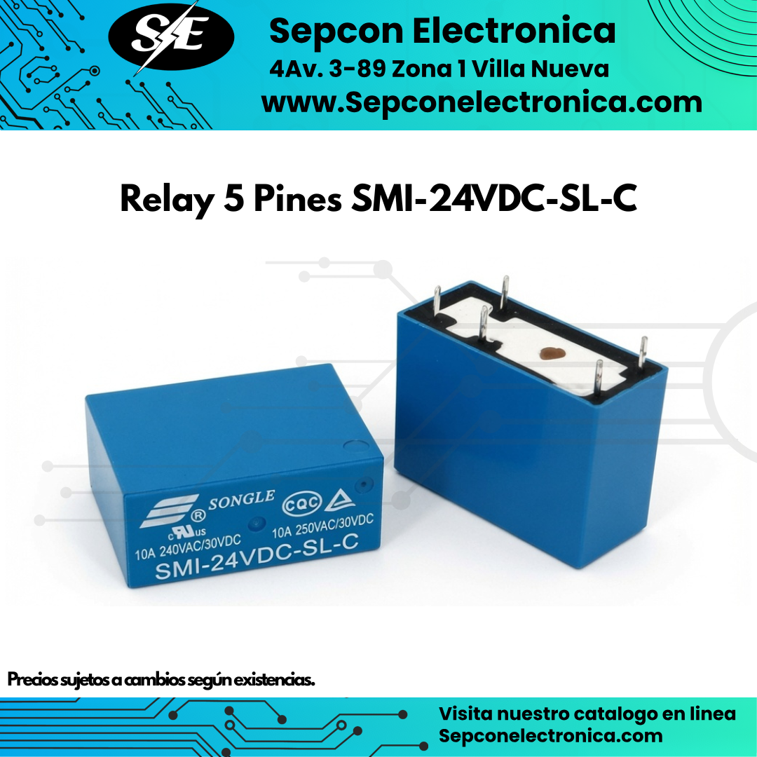 Relay Songle 24VDC 10A SMI-24VDC-SL-C SPDT