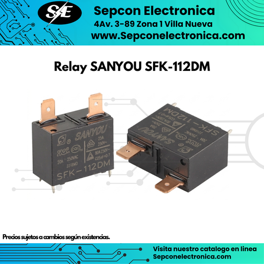 Relay de Potencia 12VDC 20A SPST SANYOU SFK-112DM