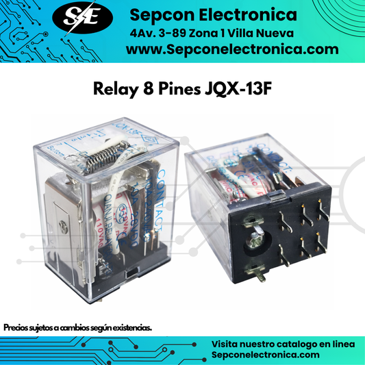 Relay 8 Pines 110VAC 10A DPDT JQX-13F