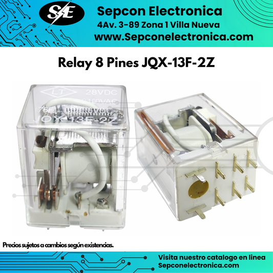 Relay 8 Pines 6VDC 10A DPDT JQX-13F-2Z