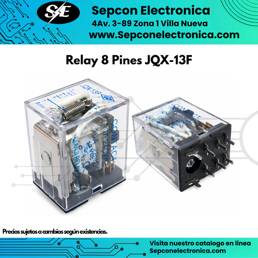 Relay 8 Pines 12VDC 10A DPDT JQX-13F