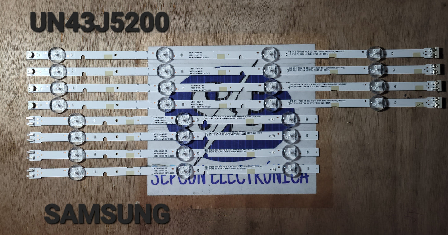 Tira LED para televisión SAMSUNG " UN43J5200 UN43M5300