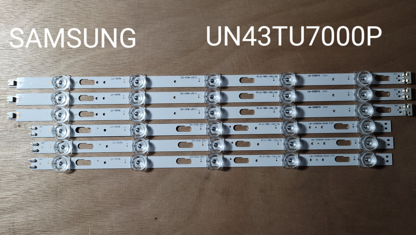 Tira LED para televisión SAMSUNG " UN43TU7000 43TU6900