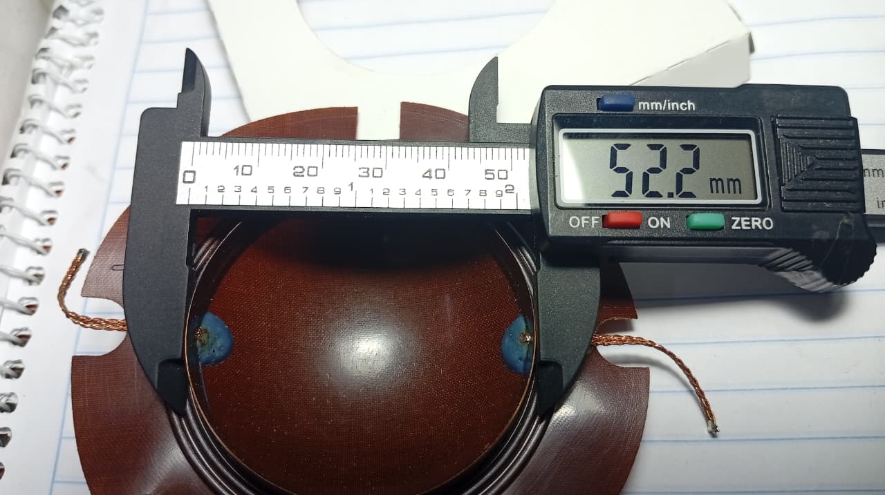 Membrana de repuesto U - 60 diámetro bobina 52 mm y Base 90 mm