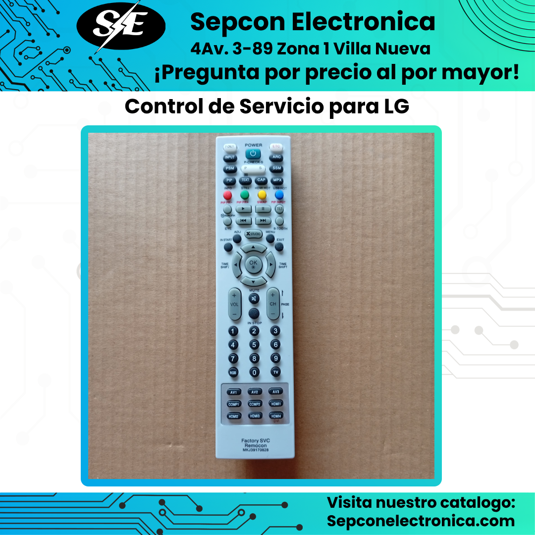 Control remoto de Servicio para Televisión LG