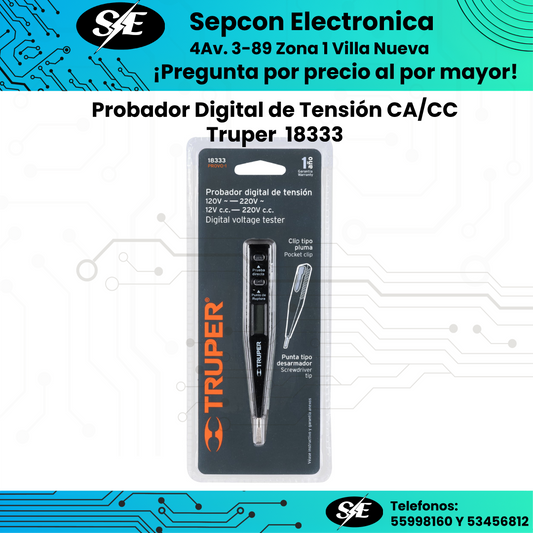 Probador Digital de Tensión CA/CC Truper  18333