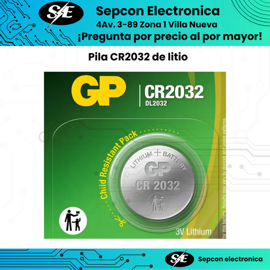 Pila de Litio CR2032 GP Super – 3V