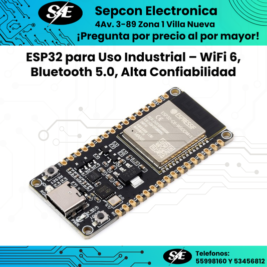 ESP32 para Uso Industrial – WiFi 6, Bluetooth 5.0, Alta Confiabilidad