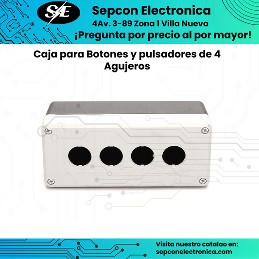 Caja de Control Plástica para 4 Botones de Ø22 mm
