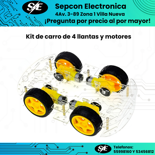 Kit Chasis para Carro Robot de 4 Ruedas con Motores