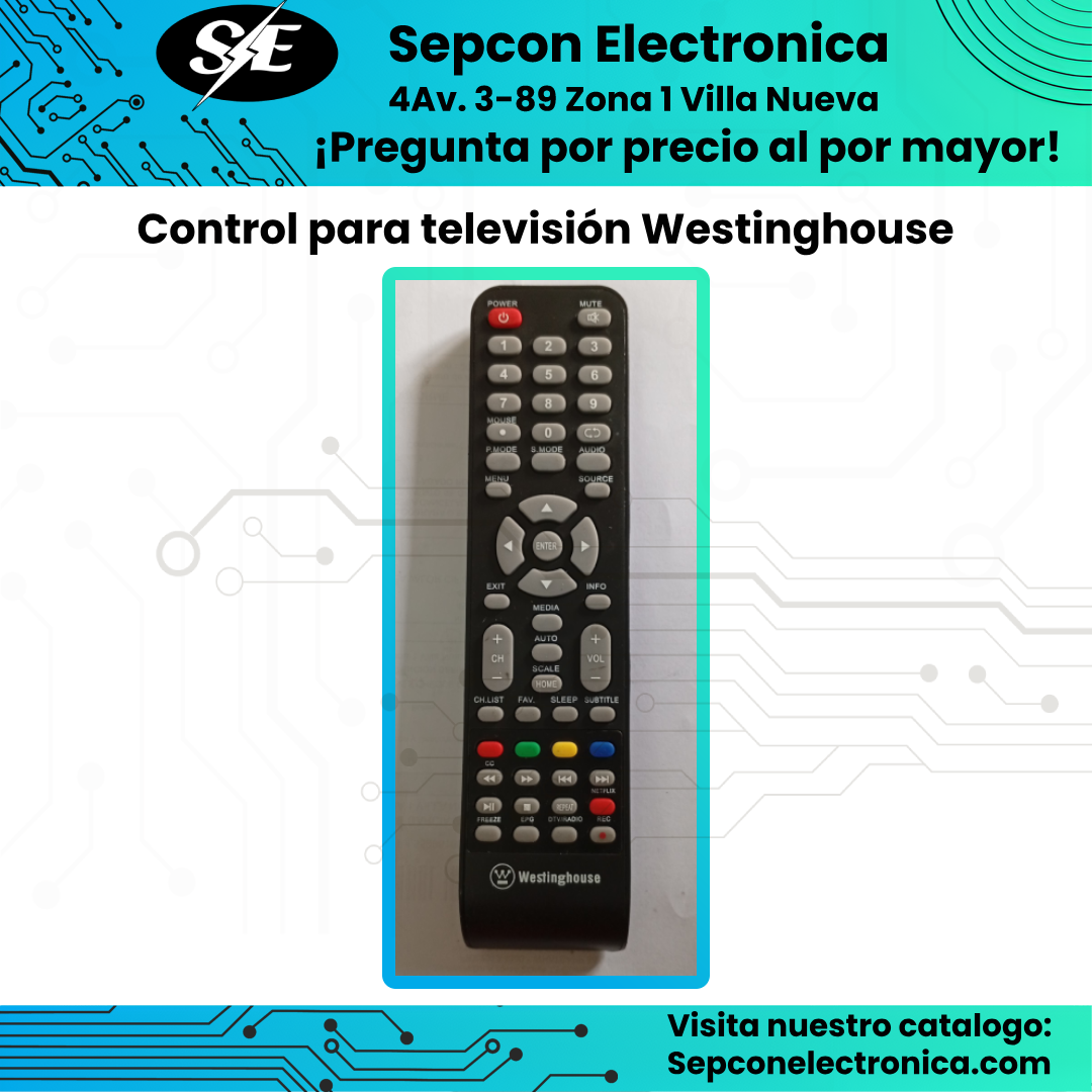 Control remoto para Televisión westinghouse