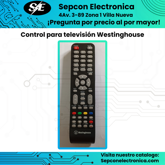 Control remoto para Televisión westinghouse