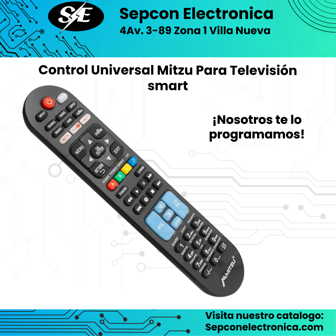 Control Remoto Universal Mitzu para Televisión Smart