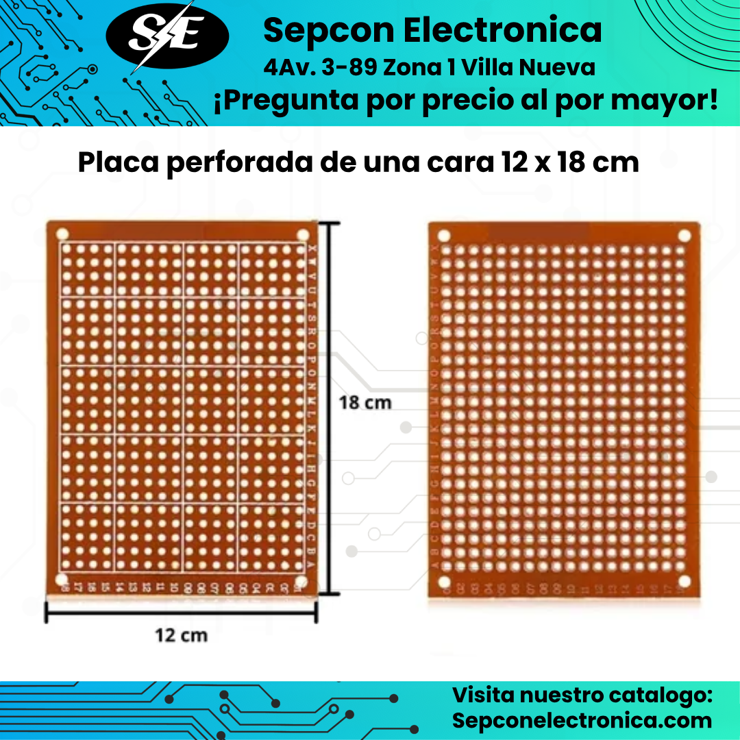 Placa perforada de una cara 12 x 18 cm