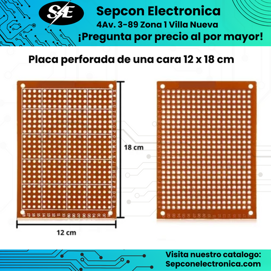 Placa perforada de una cara 12 x 18 cm
