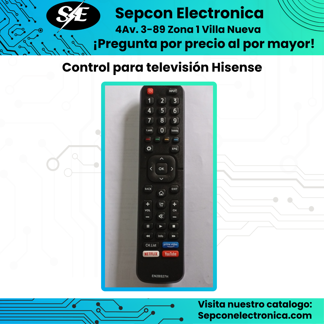 Control remoto para Televisión Hisense