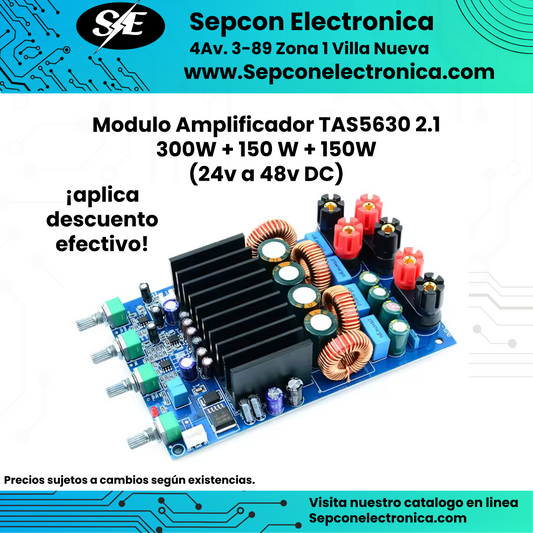 Modulo Amplificador TAS5630 2.1 300W + 150 W + 150W (voltaje ideal 48v 10A)