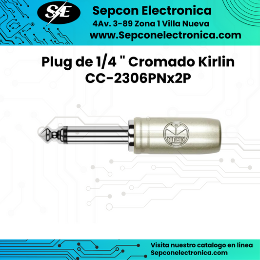 Plug de 1/4 " Cromado Kirlin CC-2306PNx2P