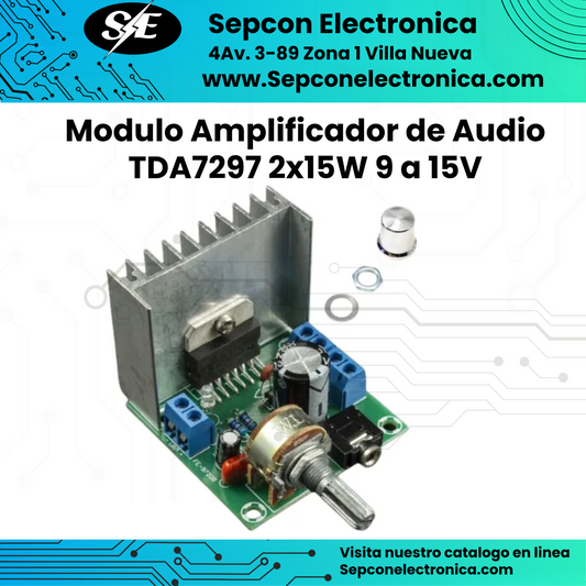 Módulo Amplificador de Audio TDA7297 2x15W 9V a 15V