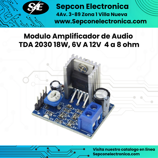 Modulo amplificador de audio TDA2030 18wm 6v a 12v, 4 a 8 ohms