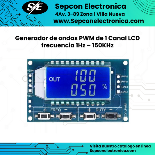 Modulo Generador de ondas PWM de 1 Canal LCD frecuencia 1Hz – 150KHz xy-lpwm