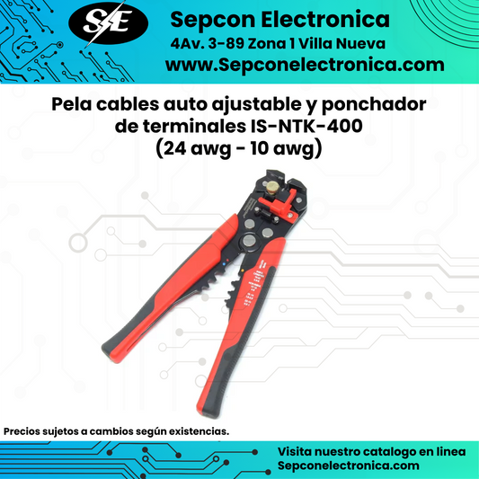 Pela cables auto ajustable y ponchador de terminales IS-NTK-400