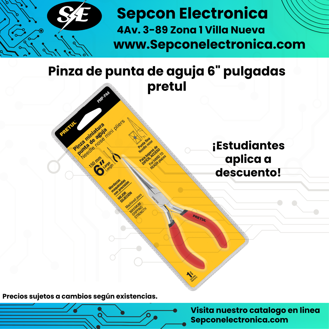 Pinza de punta de aguja 6" pulgadas Pretul 22665