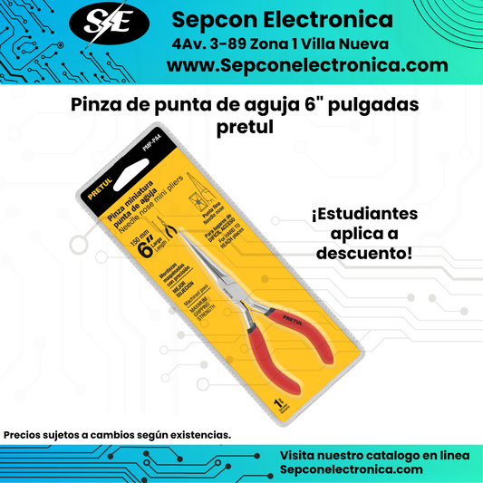 Pinza de punta de aguja 6" pulgadas Pretul 22665