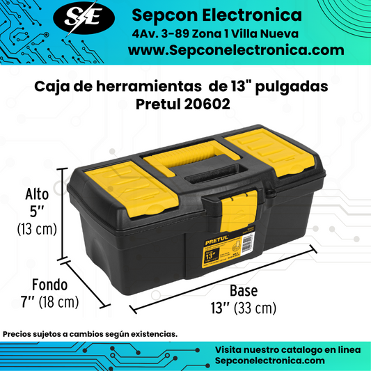 Caja de herramientas  de 13" pulgadas Pretul 20602