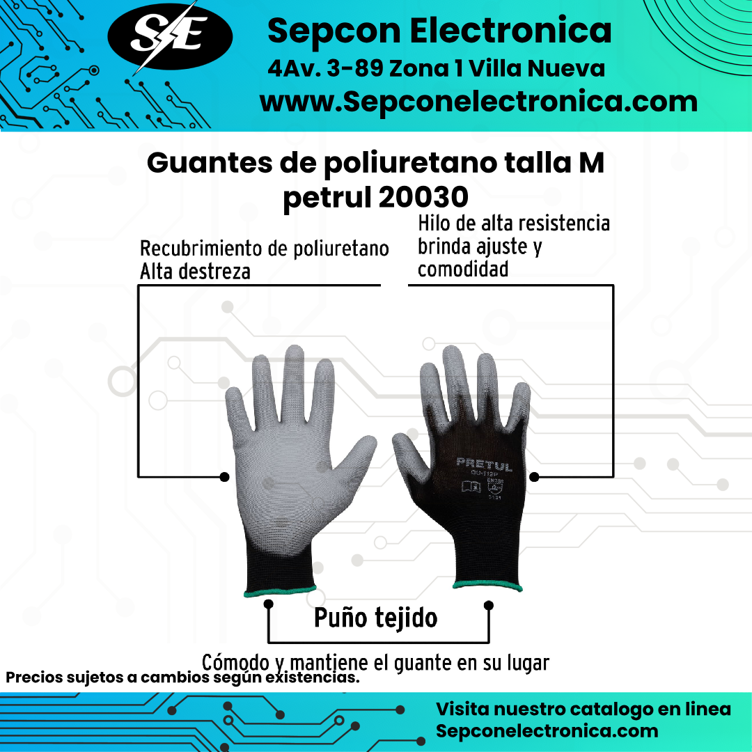 Guantes de poliuretano talla M, Petril 20030