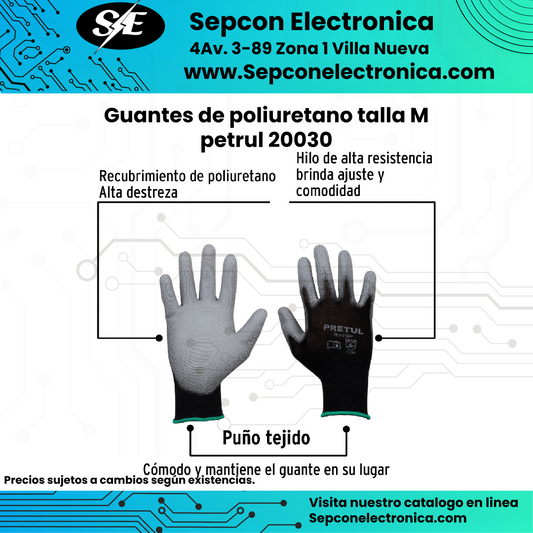 Guantes de poliuretano talla M, Petril 20030