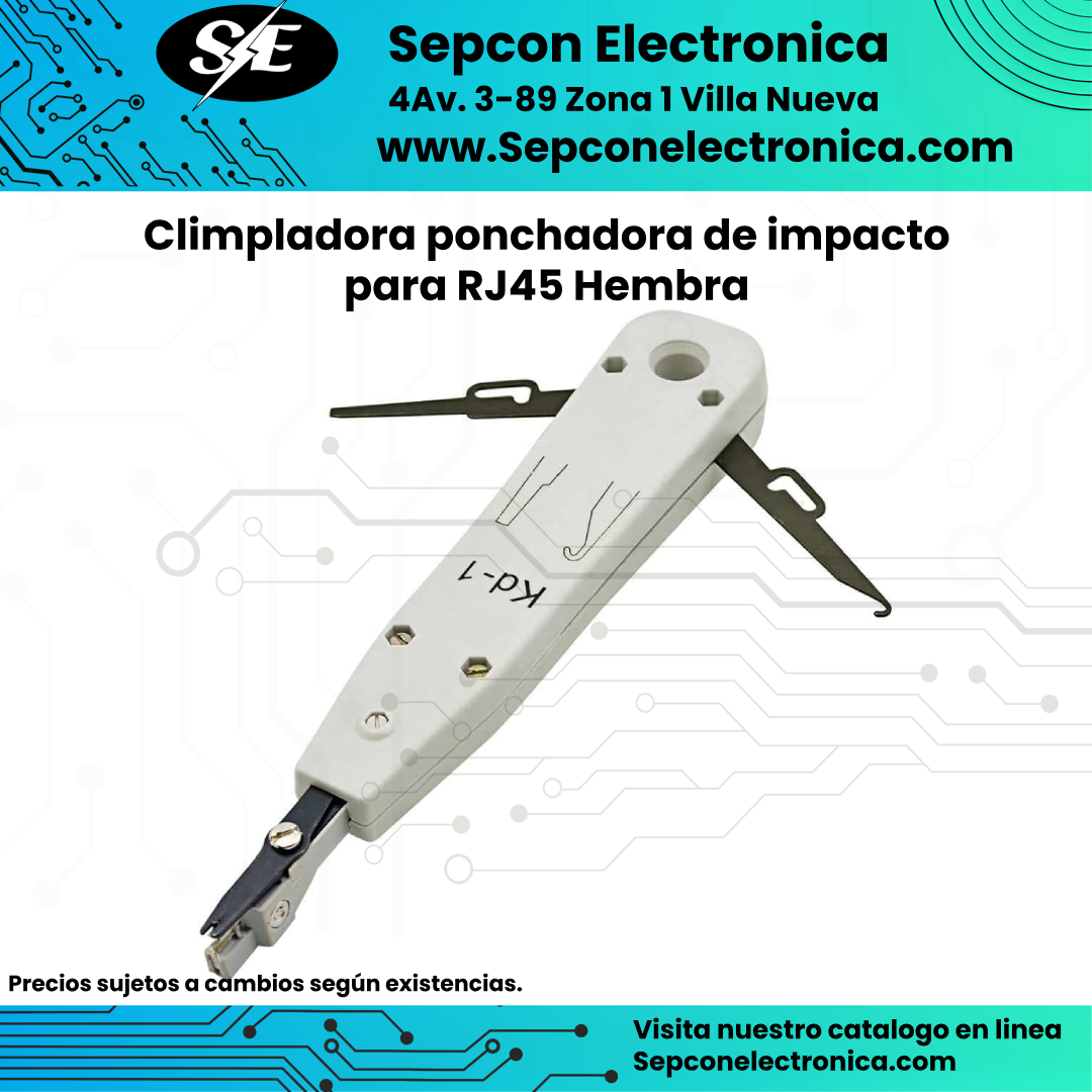 Climpladora ponchadora de impacto para RJ45 Hembra