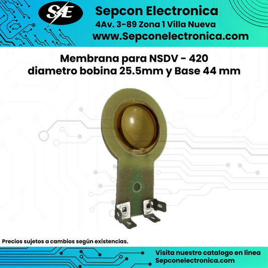 Membrana para NSDV - 420 diámetro bobina 25.5mm y Base 44 mm