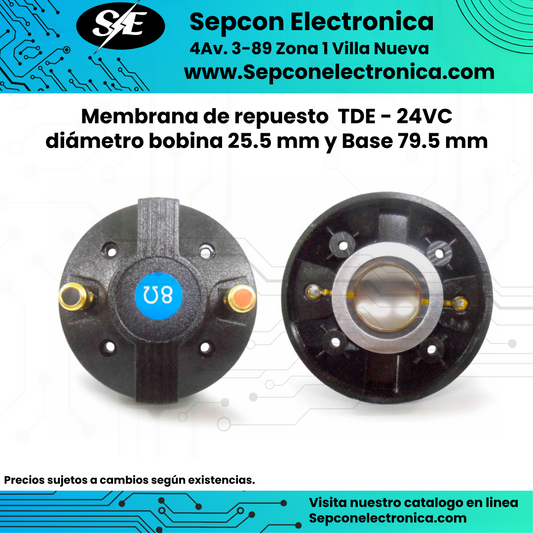 Membrana de repuesto  TDE - 24VC  diámetro bobina 25.5 mm y Base 79.5 mm