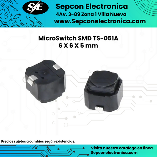 MicroSwitch SMD TS-051A  6 X 6 X 5 mm