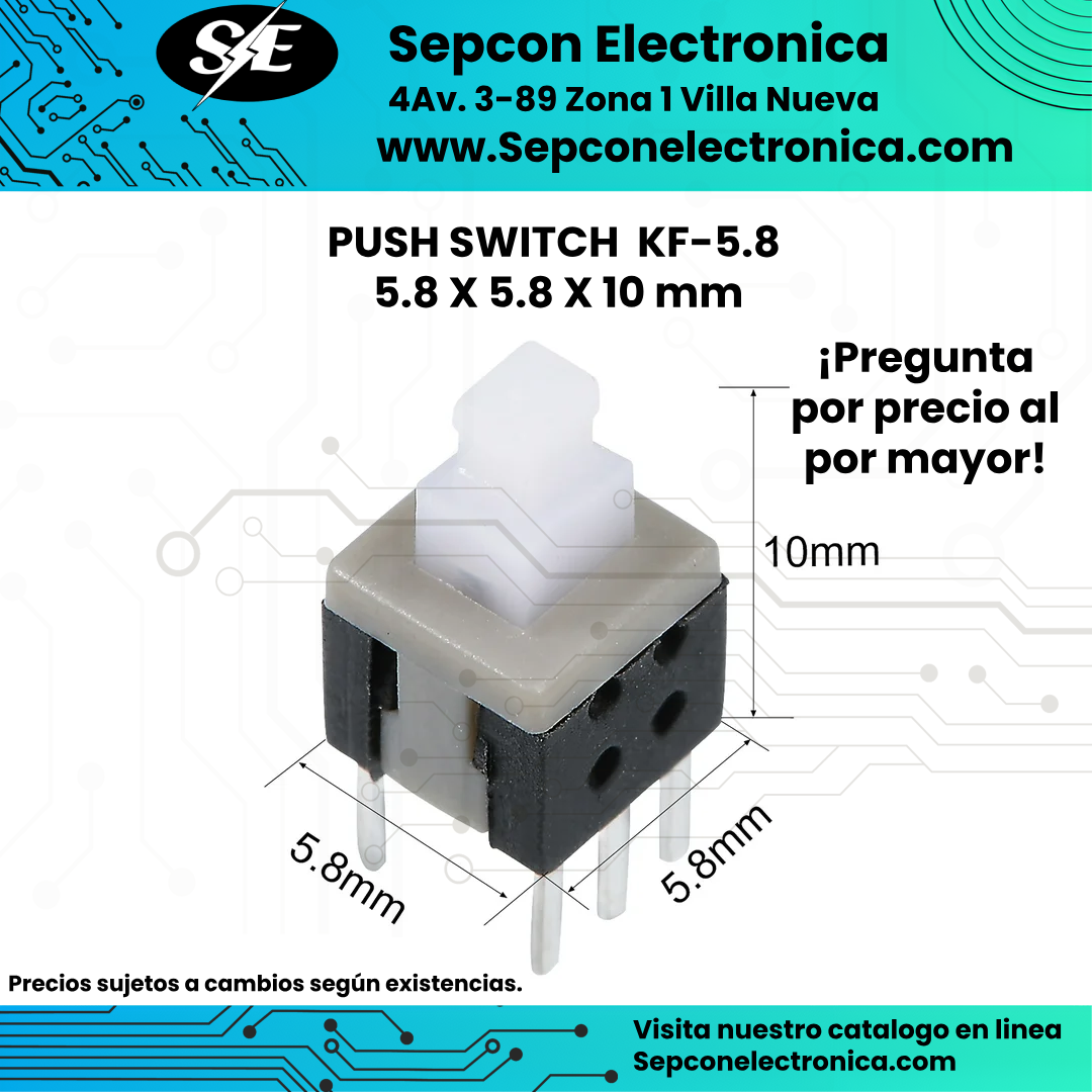 PUSH SWITCH  KF-5.8  5.8 X 5.8 X 10 mm